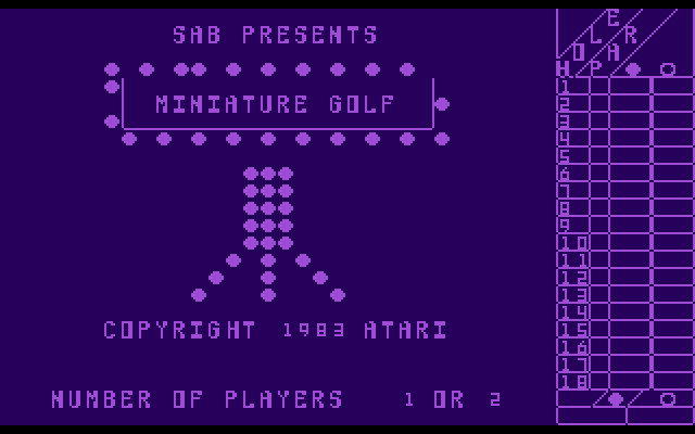 Miniature Golf (1983) (Atari) Screenshot